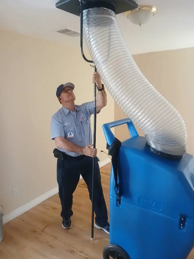 Mini Split Installation technician using HEPA equipment in Urbana